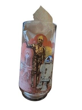 Vintage R2-D2 and C-3PO Collector Glass 1977 Original Star Wars